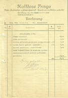 PORZ Eil B/ Köln 1937 Rechnung " Matthias Frings Maler- Glaser-Geschäft Leidenhausenerstr.2" - Trasporti