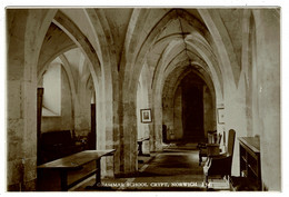 Ref 1445 - Early Jarrold Real Photo Postcard - Grammar School Crypt - Norwich Norfolk - Norwich