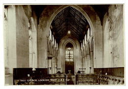 Ref 1445 - 2 X Early Jarrold Real Photo Postcards - Salle Church Interior - Norwich Norfolk - Norwich