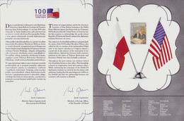 POLAND 2019 Souvenir Booklet With Stamp / 100 Anniversary Of Diplomatic Relationship Poland And United States MNH** - Cartas & Documentos