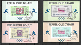 Haïti 4 Blocs N° 26;26A 27 Et 27A Vainqueurs Du Marathon Aux Jeux Olympiques De 1896  à 1968  Obltérés TB    - Summer 1896: Athens