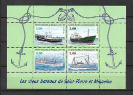 SPM  Bloc  N° 4 Bâteaux "Miquelon-St Pierre-St Georges XII-St Eugène IV " Neufs * * TB = MNH VF Voir Scans   - Unused Stamps