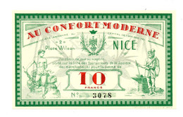 NICE // AU CONFORT MODERNE // Bon De Dix Francs - Bonds & Basic Needs