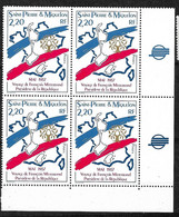 SPM Bloc De 4  Visite De François Miterrand  Du N° 478   Neufs * * TB = MNH VF Voir Scans   - Unused Stamps