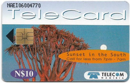 Namibia - Telecom Namibia - Sunset - Sunset In The South 2 (NOT Blue Front), Solaic, 10$, Used - Namibia