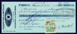 VP REçU BANCAIRE 1932 (V2030) BLUE STAR (2 Vues) Banque National De Belgique - Perforé Payé - Kleidung & Textil
