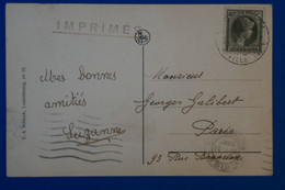 I  24 LUXEMBOURG 1923 BELLE CARTE P A  POUR PARIS R BRANCIERE + PONT ADOLPHE - 1914-24 Marie-Adelaide