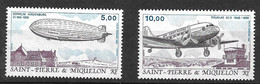 SPM Poste Aérienne N°66 Et 67 Avions Zeppelin- Douglas DC3  Neufs  * * TB = MNH VF Voir Scans  - Other & Unclassified