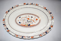 Plat Faïence Anglaise Ovale Polylobé Copeland Spode Décor Mandalay - 33 X 25 X 3 Cm - - Copeland