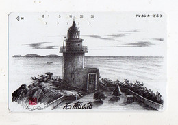 JAPON TELECARTE PHARE PEINTURE DE AKIRA SATO - Phares