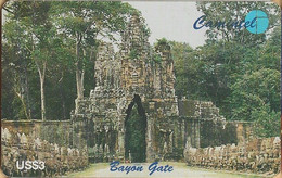 Cambodia -  Camintel, Bayon Gate, Elephants, Gates, 3 $, Used As Scan - Cambodja