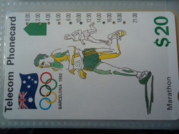 AUSTRALIA  USED CARDS  SPORTS OLYMPIC GAMES BARCELONA 1992 - Olympische Spiele