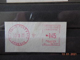 Vignette D'affranchissement Du Bureau De Vallon Pont D'Arc 1976 - 1969 Montgeron – Carta Bianca – Frama/Satas