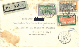 1936- Enveloppe Par Avion De PALIME ( Togo ) Affr. à 4,50 F Pour Paris - Cartas & Documentos
