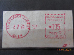 Vignette D'affranchissement Du Bureau De Bourges Carnot 1974 - 1969 Montgeron – Carta Bianca – Frama/Satas