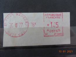 Vignette D'affranchissement Du Bureau De Dijon Mansard 1977 - 1969 Montgeron – Papier Blanc – Frama/Satas