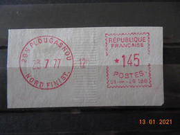 Vignette D'affranchissement Du Bureau De Plougasnou 1977 - 1969 Montgeron – Wit Papier – Frama/Satas