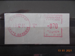 Vignette D'affranchissement Du Bureau De St Cugnaux 1981 - 1969 Montgeron – Carta Bianca – Frama/Satas