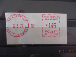 Vignette D'affranchissement Du Bureau De Auterive 1977 - 1969 Montgeron – Papel Blanco – Frama/Satas