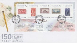 Enveloppe  FDC   1er Jour   NOUVELLE    ZELANDE    Bloc  Feuillet   1ers  Timbres  Néo Zélandais   2005 - FDC