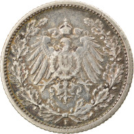 Monnaie, GERMANY - EMPIRE, 1/2 Mark, 1906, Stuttgart, TTB, Argent, KM:17 - 1/2 Mark