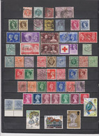 54 LOTS DE TIMBRES GRANDE-BRETAGNE OBLITERES & NEUFS* + SANS GOMME DE 1858 à 1990    Cote : 80 € - Andere & Zonder Classificatie