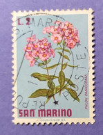 1971 - REPUBBLICA SAN MARINO - FIORI  -   VALORE  LIRE  2 - USATO - Oblitérés