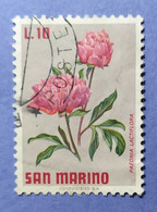 1971 - REPUBBLICA SAN MARINO - FIORI  -   VALORE  LIRE  10 - USATO - Oblitérés