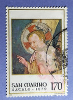 1979 - REPUBBLICA SAN MARINO -  NATALE  "SACRA FAMIGLIA"  -   VALORE  LIRE  170 - USATO - Oblitérés