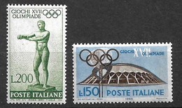 Italie  N° 819 Et 820  Jeux Olympiques De Rome Neufs * *  B/TB = MNH F/VF Voir Scans    - Zomer 1960: Rome