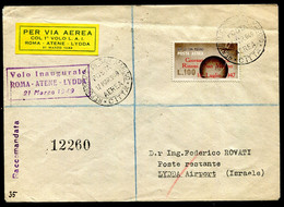 Z1624 SAN MARINO 1949 PRIMI VOLI Aerogramma Raccomandato Da San Marino 17.3.1949, Predisposto Per Il Primo Volo LAI Roma - Covers & Documents