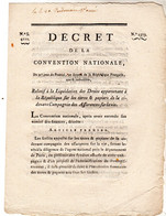 Décrets De La Convention Nationale Du 9.e Jours De Prairial, L'an 2 De La République Françoise, Une & Indivisible - Décrets & Lois