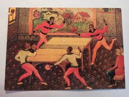 OLD USSR Postcard  L G Zuykov Igra V Tennis. MASTERS.  1981 TABLE TENNIS - PING PONG - Tennis De Table