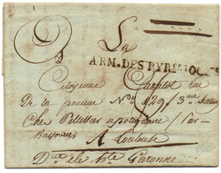 PLI De SAINT ESTEBEN  12 Prairial AN 3 Cachet Armée Des Pyrénées Occidentales - Army Postmarks (before 1900)