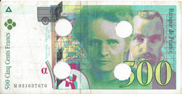 FRANCE - 500 Francs Pierre Et Marie Curie 1995 ( Détruit Par La BDF) Rare Rare - 500 F 1994-2000 ''Pierre En Marie Curie''