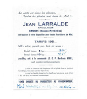 BRUGES (64) - L APICULTEUR JEAN LARRALDE - DOCUMENT - Publicités