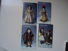 GREECE USED CARDS SET 4 DOLLS  2 SCAN - Culture