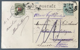 France N°111 Sur CPA 17.3.1906 Pour La Suisse, Taxée à Lausanne - (B524) - 1877-1920: Periodo Semi Moderno
