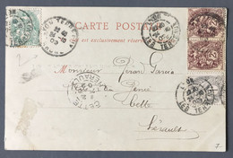 France N°107, 108 (x2) Et 111 Sur CPA 24.10.1902 De Lyon Pour Cette - (B527) - 1877-1920: Periodo Semi Moderno