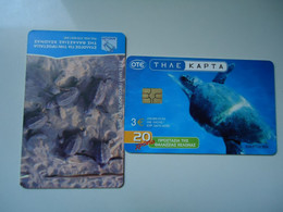 GREECE USED CARDS  ANIMALS TURTLES - Tortues