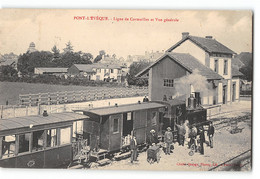 CPA 14 Pont L'Eveque La Gare Et Le Train Tramway - Pont-l'Evèque