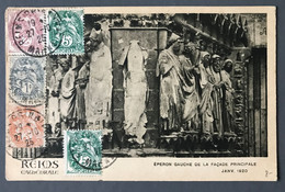 France N°107, 108, 109 Et 111 (x2) Sur CPA (Reims) Pour ORAN, Algérie - (B552) - 1877-1920: Periodo Semi Moderno