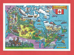 C.P.M. Format:16,8x12  ( CANADA ) Le Canada Et Ses Provinces ( Jolie Carte Illustrée )  X 2pht. - Cartoline Moderne