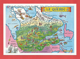 C.P.M. Format:16,8x12  ( CANADA ) Le Québec Et Ses Régions  ( Jolie Carte Illustrée )  X 2pht. - Cartoline Moderne