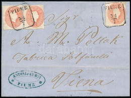 1862 3 X 5kr Levélen / On Cover "FIUME" - Viena - Altri & Non Classificati