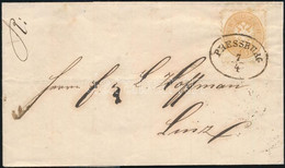 1865 15kr Levélen / On Cover "PRESSBURG" - Linz - Other & Unclassified