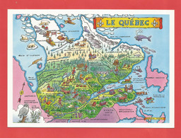 C.P.M. Format:16,8x12  ( CANADA ) Le Québec Et Ses Régions  ( Jolie Carte Illustrée )  X 2pht. - Moderne Kaarten