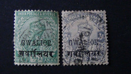 India - Gwalior - 1912 - Mi:IN-GW 51,52, Sn:IN-GW 51,52, Sg:IN-GW 67,68 O - Look Scan - Gwalior