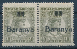 ** Baranya I. 1919 Zita 40f Pár Bodor Vizsgálójellel (24.000) - Other & Unclassified