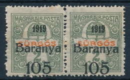 ** Baranya I. 1919 Sürgős 105f/5f Pár Antikva Számokkal, Mindkét Bélyeg Bodor Vizsgálójellel (19.200) (rozsda / Stain) - Other & Unclassified